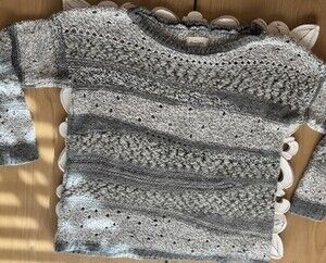 Abercrombie and Fitch Loose Knit Grey Wool Blend Oversized Sweater - Large